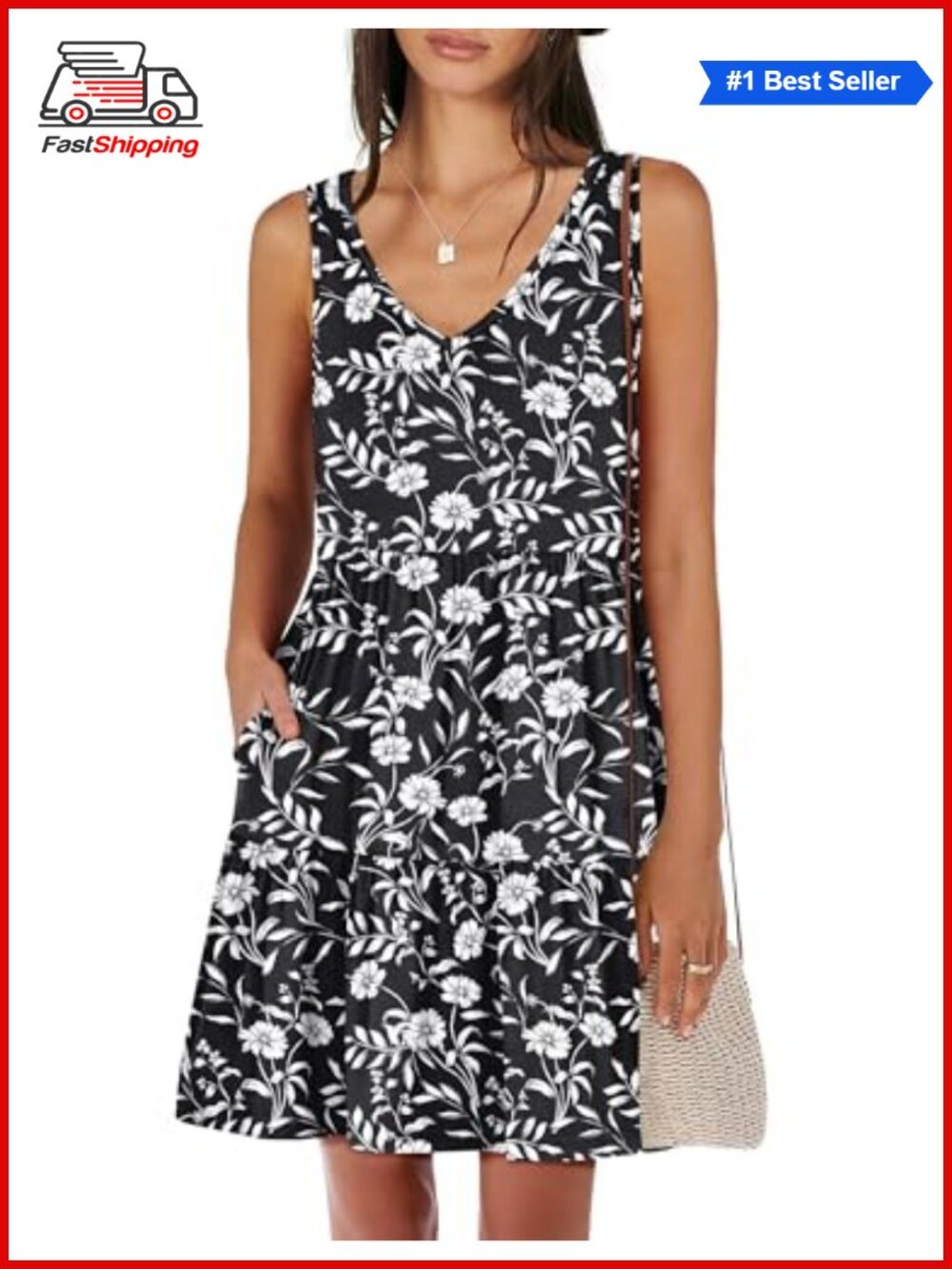 Women Summer Sleeveless Mini Dress Tiered Tank Sundress Casual